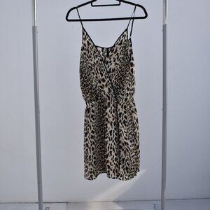 BCBGMAXAZRIA Leopard Print Mini Dress – Spaghetti Straps, Size M